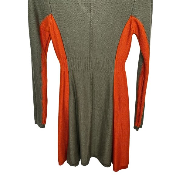 Jessica Simpson Colorblock Knit Sweater Dress Green Orange Size Small - Picture 8 of 14